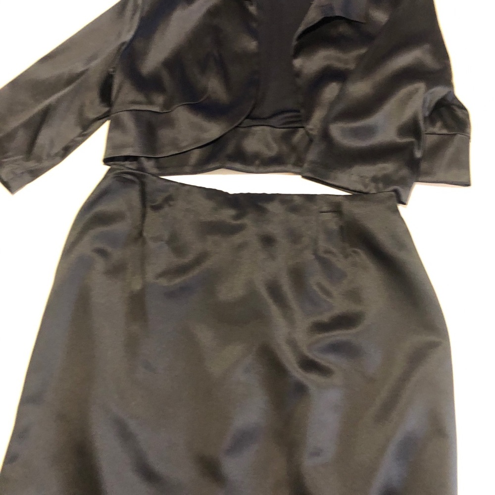 Satin Black suit. Very elegant
